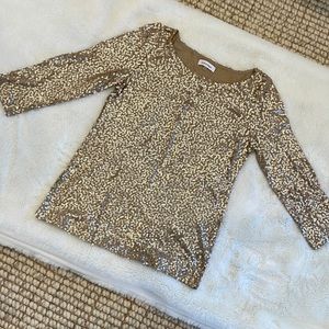 Calvin Klein gold sequined top